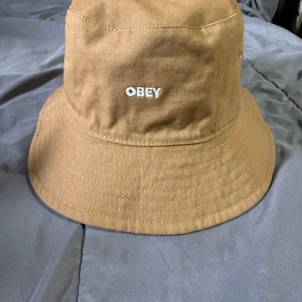 Obey Aqua and Tan Leopard Print Bucket Hat - Picture 8 of 11